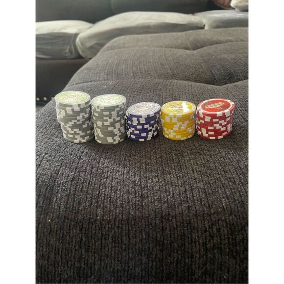 Las Vegas Casino Chips - Green 30, Purple 10, Red 10, Yellow 10 - Picture 10 of 13